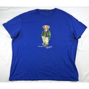 Polo Bear Ralph Lauren University College Professor Blue Shirt XXL